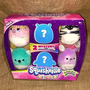 Squishville by Squishmallows 6 pack w/ 2 Mystery Minis WildLife Squad NIB